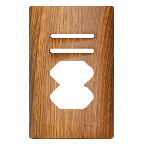 Placa P/ 2 Interruptores + 2 Tomadas (ESPECIAL) 4x2 com Suporte- Novara Cumaru Placa P/ 2 Interruptores + 2 Tomadas (ESPECIAL) 4x2 com Suporte- Novara Cumaru